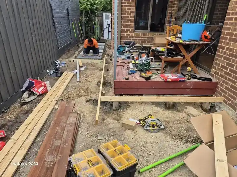 Antonio working on deck