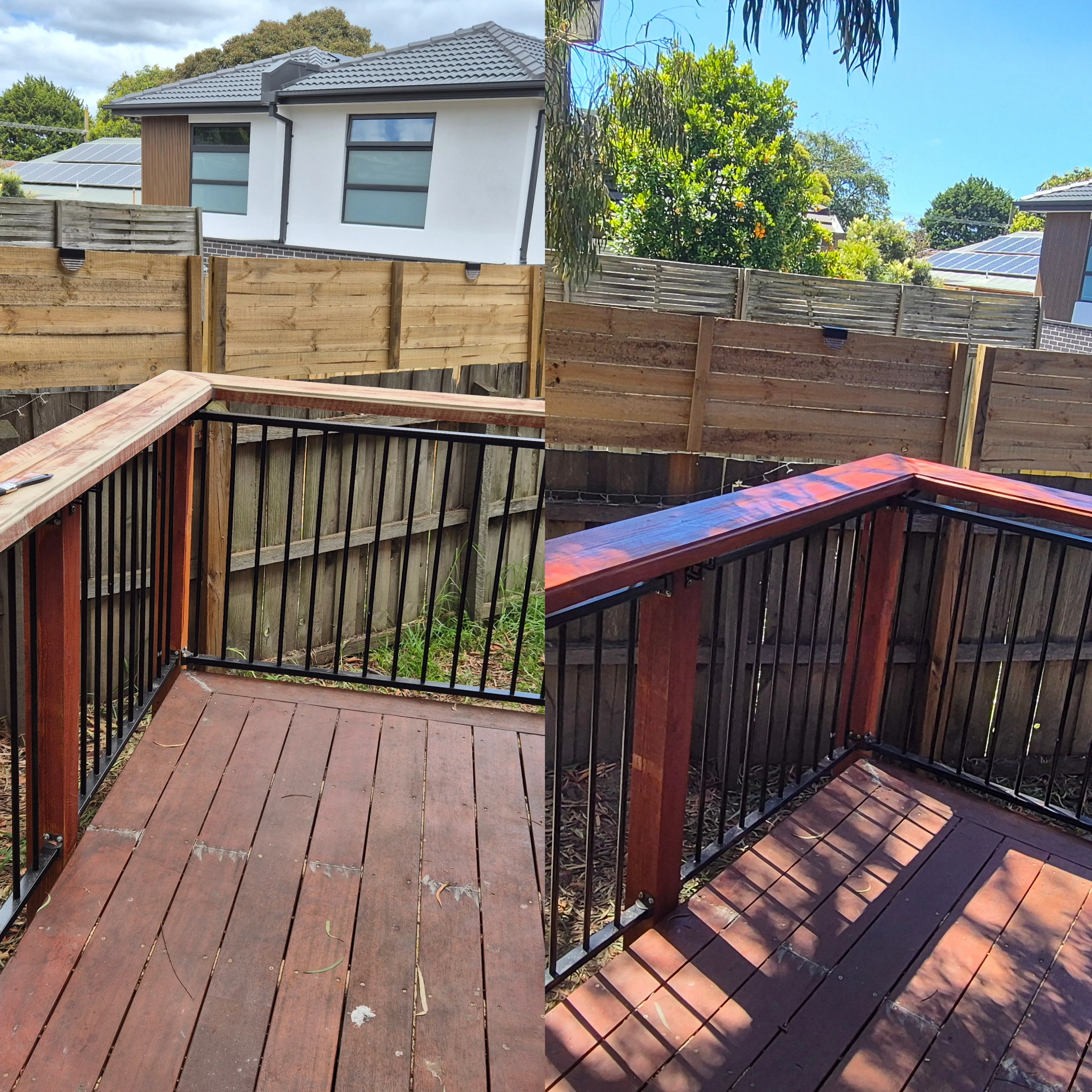 Deck oiling before after Notting Hill