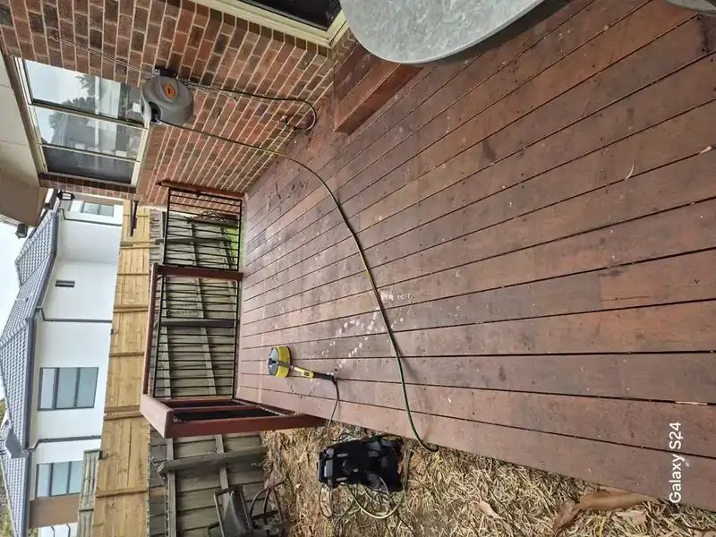 Deck pressure wash after